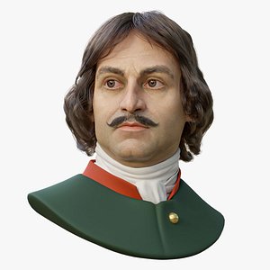 Peter the Great hairstyle 3D model