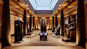 3D Pbr-Kings Chamber Ancient Egyptian exhibition hall model