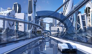Modern Art Style Building Futuristic City Sci Fi City Mega City 3D Model 3D model
