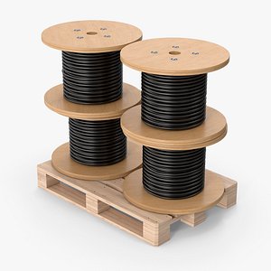 3D Cable Reel Drums On Pallet