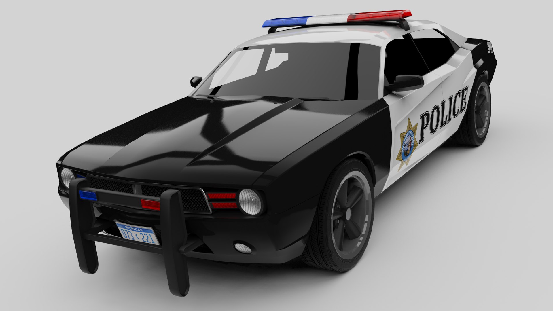 3D Generic Lowpoly Police Cars 01 Model - TurboSquid 2403206