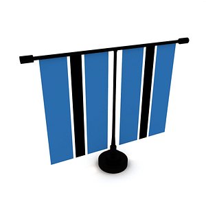 3D model Flag of Botswana