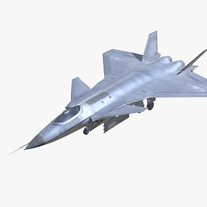 J-20 Black Eagle Jet Fighter Aircraft Low-poly 3D model