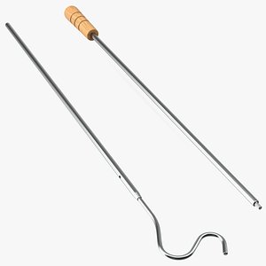 Hanger Retriever Pole with Wooden Handle