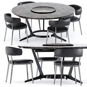 Astrum round Table and Caratos chair 3D model