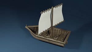 Sailboat with a rectangle mast 3D