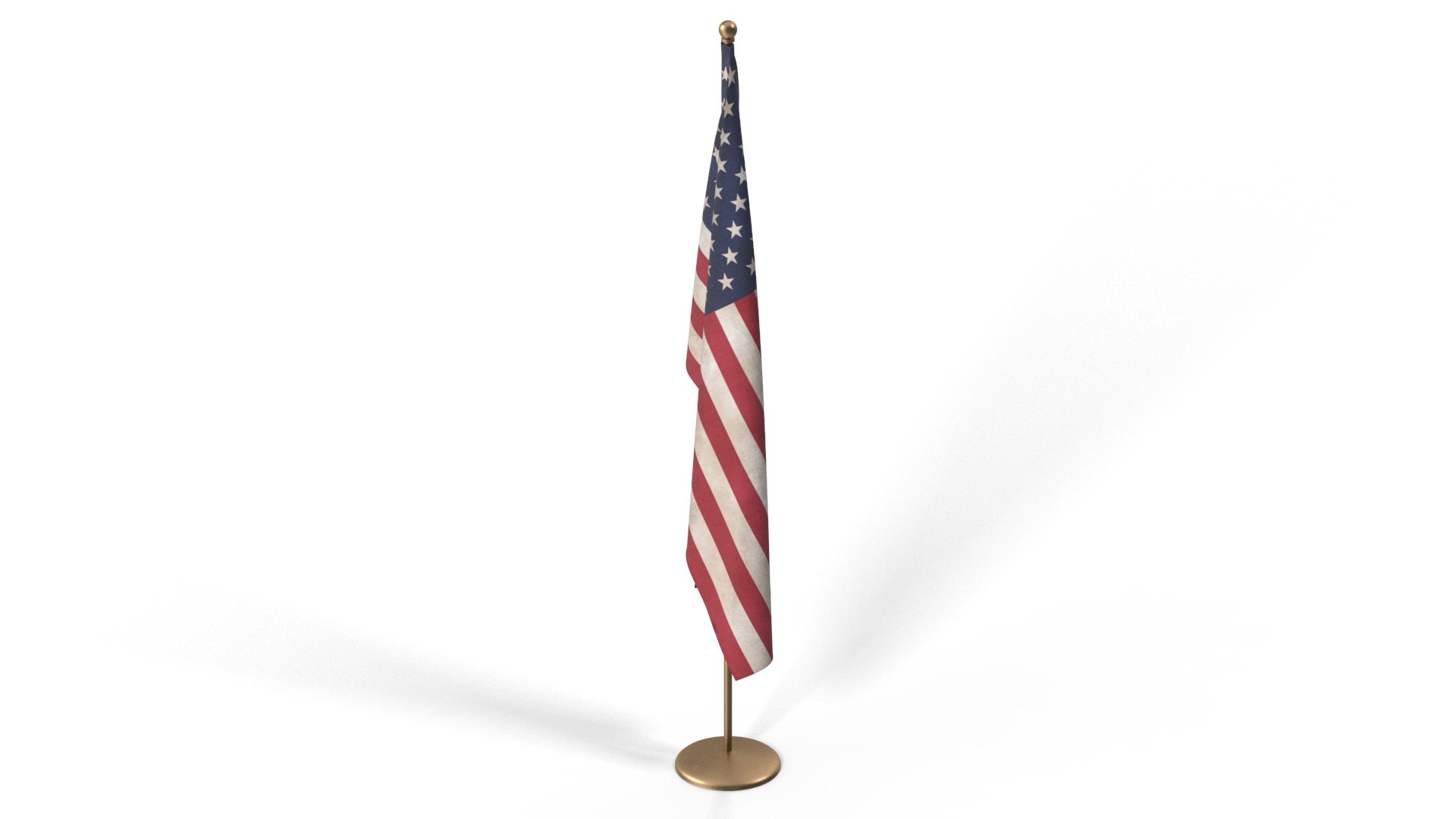 Indoor American Flag 3D model preview