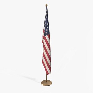 Indoor American Flag 3D model