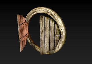 3D Round Window Low-poly