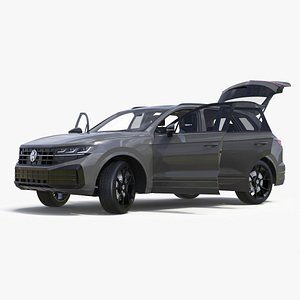 3D Volkswagen Touareg 2024 Grey Rigged for Maya