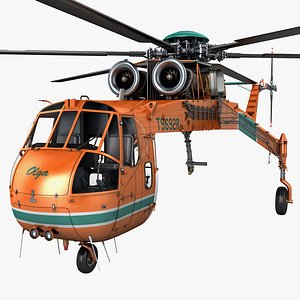sikorsky s-64 skycrane helicopter 3d max