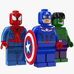 3D Three Superheroes Lego Toys