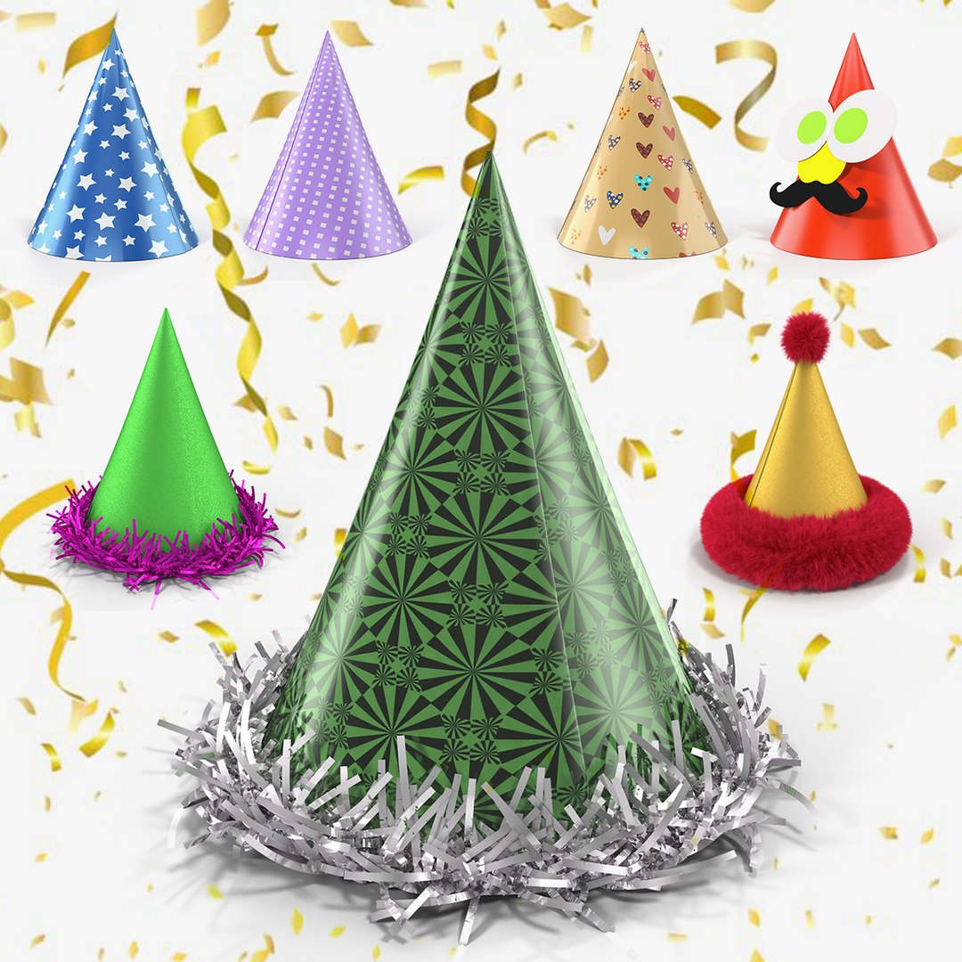 Party Hats Collection 3D model preview