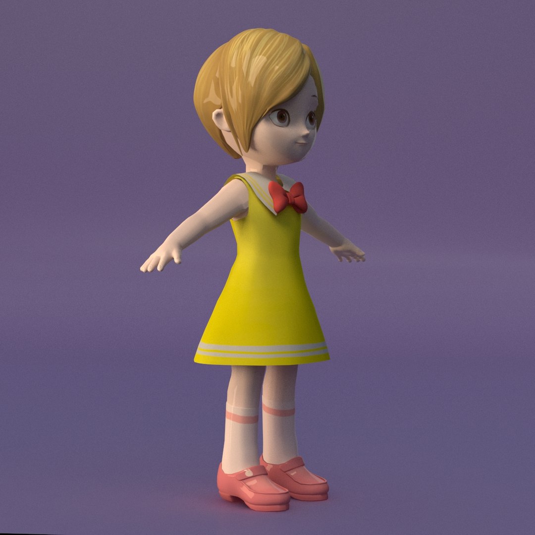 Girl Cartoon Toon 3D Model - TurboSquid 1381769