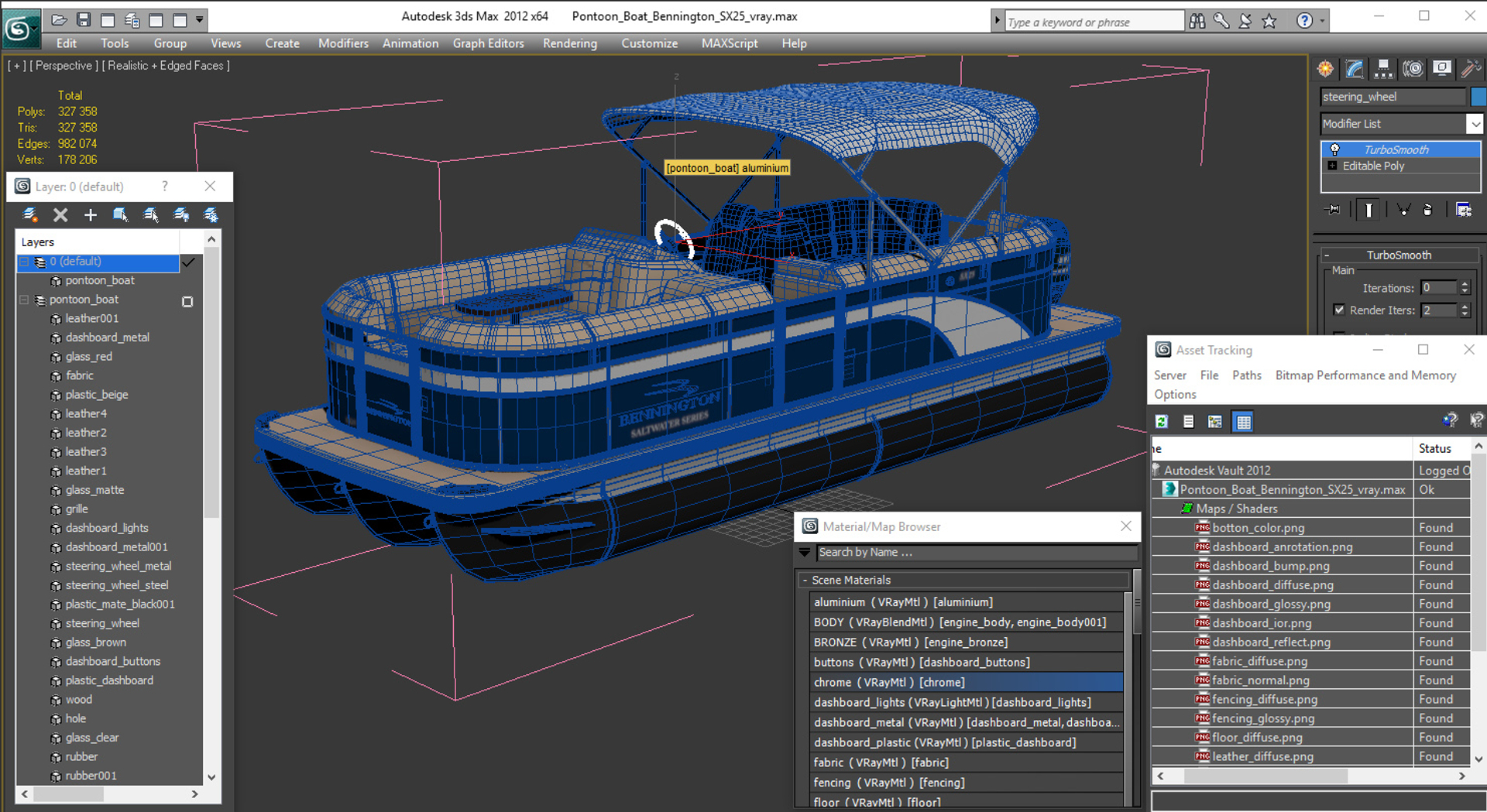 3D pontoon boat bennington sx25 - TurboSquid 1382579