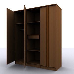 3 door wardrobe 3ds