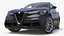 Schwarzer Alfa Romeo Stelvio Rigged