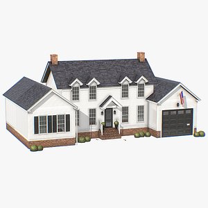 3D Classic American House 003