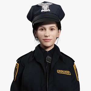 3D model Realistic Female Police Officer