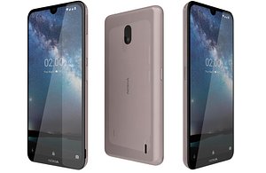 3D Nokia 2 2 Gold Low Poly