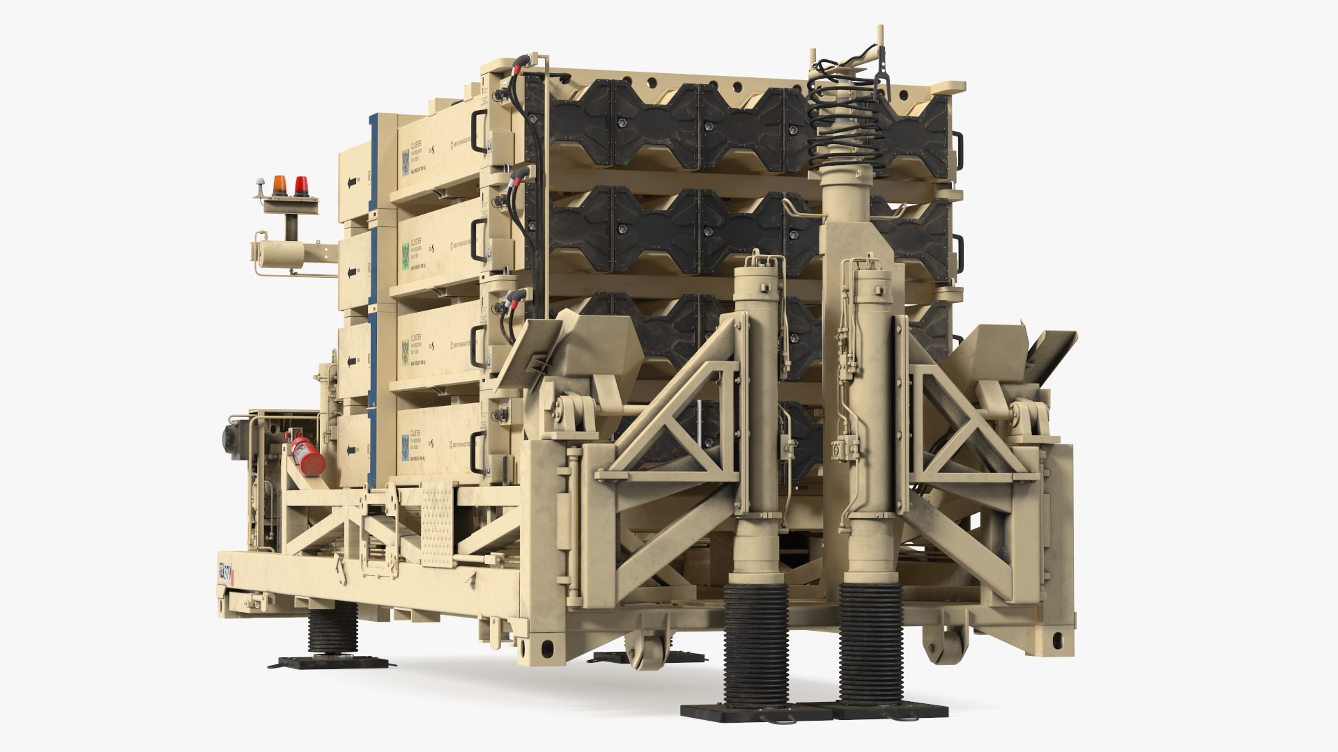 Iron Dome Mobile Air Defense System Rigged 3D model preview