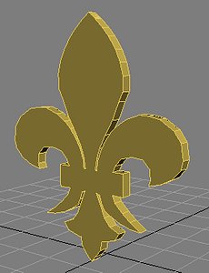3d fleur lis symbol model