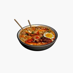 Ramen noodle soup 3D