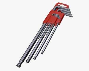 3D hex key set model