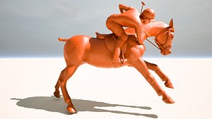 polo player neck shot 3D model