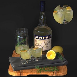 alcohol lemon set 3D model