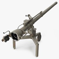 M40 Weapon Anti Tank Rifle Deployed Green Rigged