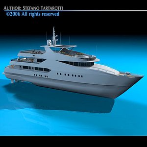 luxury yacht zodiac boat 3d c4d
