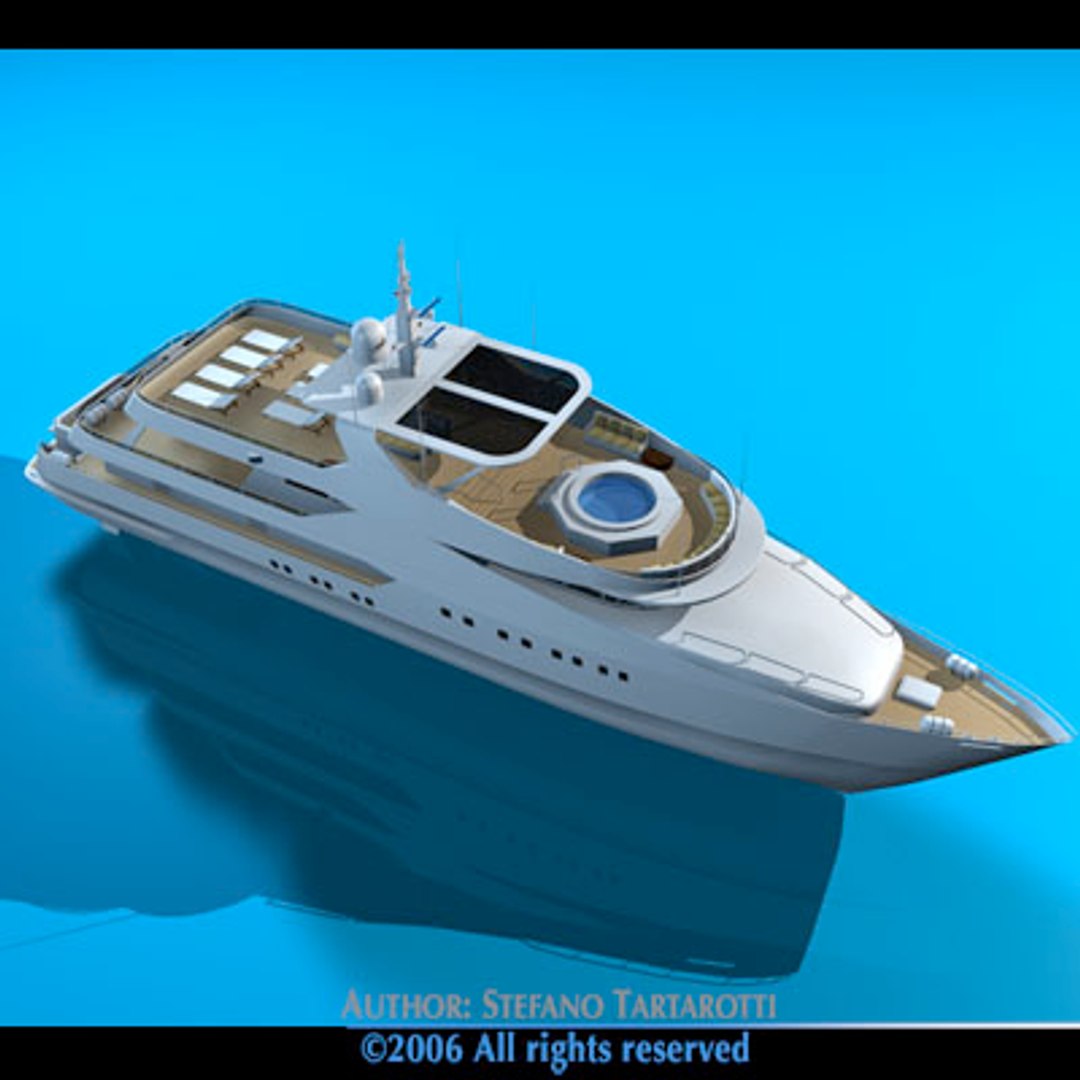 Luxury Yacht Zodiac Boat 3d C4d