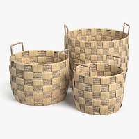 Zola set of natural fiber baskets RendezVousDeco