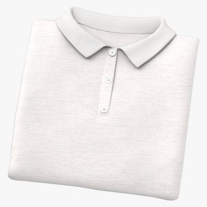 Polo Shirts Folded Female Type 01 Buttoned Blank White and Branded Heather model