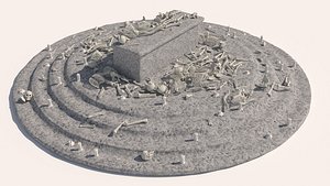 3D Old Ancient Rock Altar 2