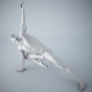 3D man yoga model
