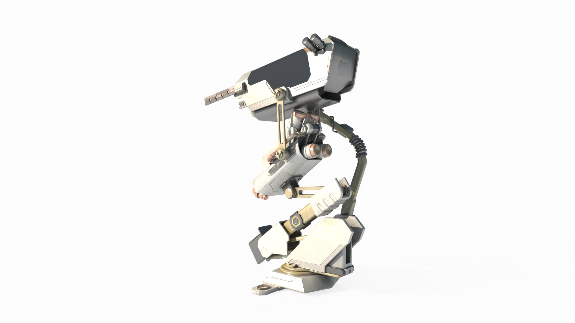 Science Fiction Intelligent Laser Turret 3D Model - TurboSquid 2195416