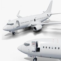 Boeing 737 Realistic Jet Airliner Plane with interior 3D model