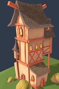 3D medieval house model