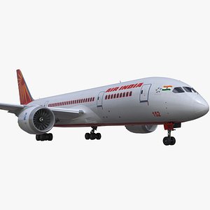 Air India Boeing 787-8 Dreamliner Aircraft Rigged for Cinema 4D 3D model