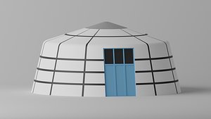3D model Cartoon Mongolian Yurt 2