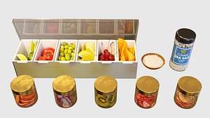 3D Bartender Tools Set 200 Garnish model