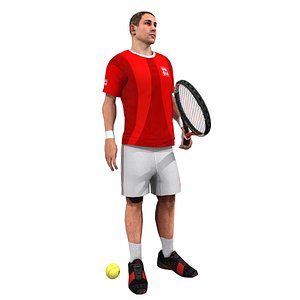 tennis player rigged 3d max