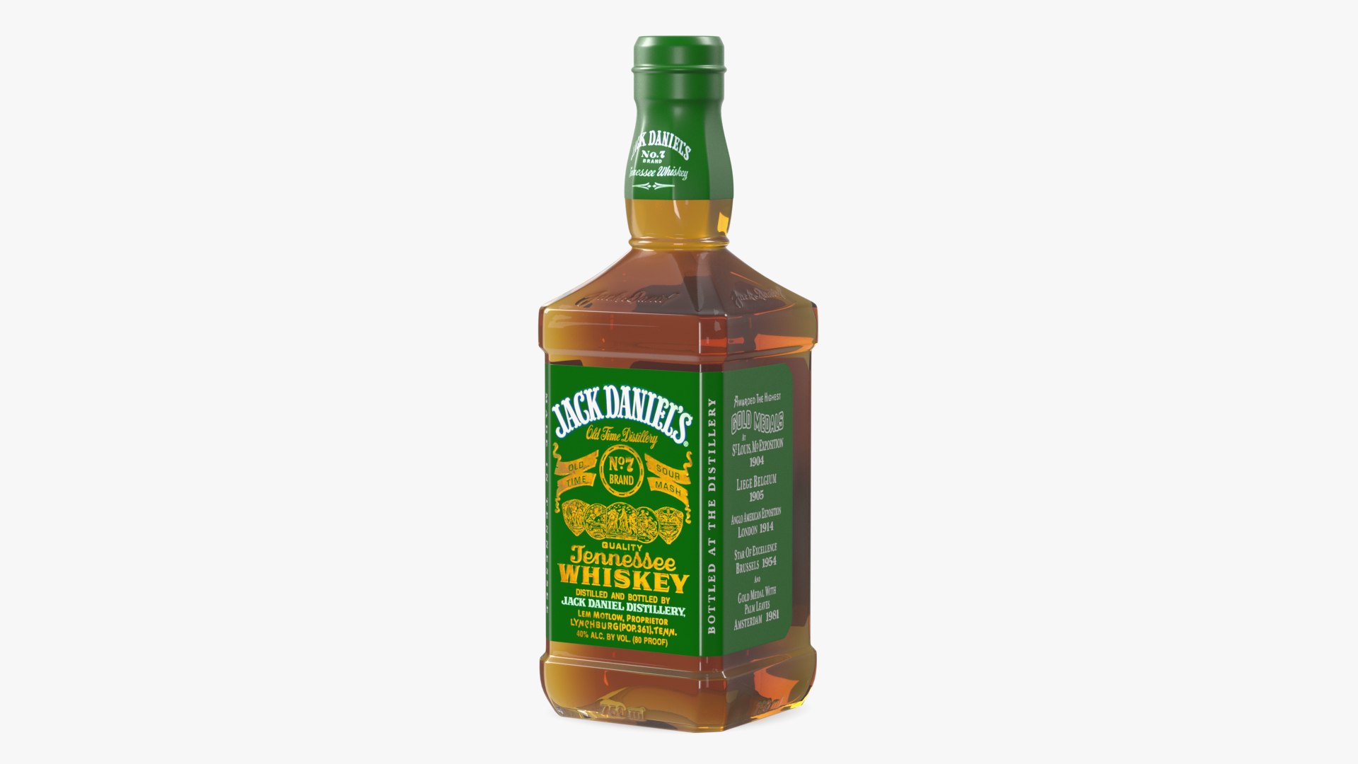 Jack Daniels Green Label Whiskey 3D model preview