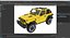 Jeep Wrangler 4x4 Trail SUV Yellow Rigged for Maya