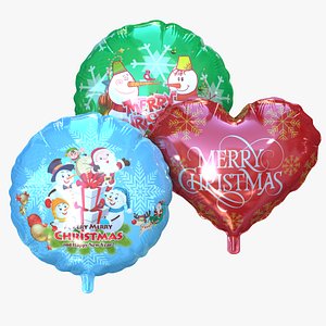 3D merry christmas foil balloon