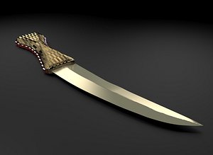 knife gold handle 3d model