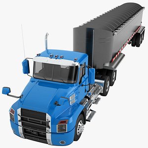 Generic Semi Truck End Dump Trailer 02 3D