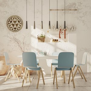 Nordic simple dining room model